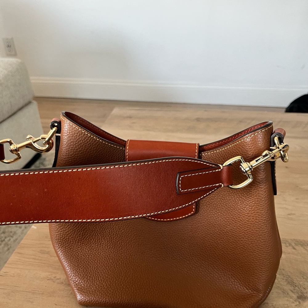 Dooney & Bourke Brown Leather Shoulder Bag - Picture 4 of 12